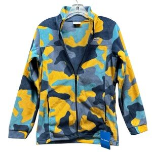 NWT Columbia Zing III Fleece Boys Shasta Mod Camo Jacket Full Zip Youth Large